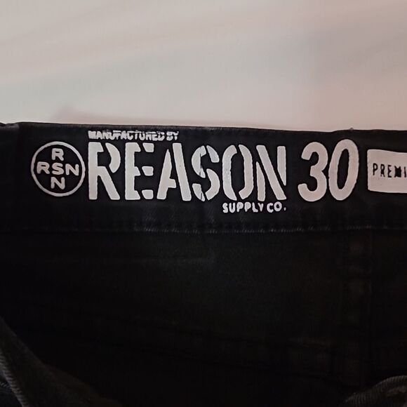 Reason supply co Ribbed Distressed Mulberry Moto Jeans Slim Fit Size 28 x 30 - Picture 2 of 12